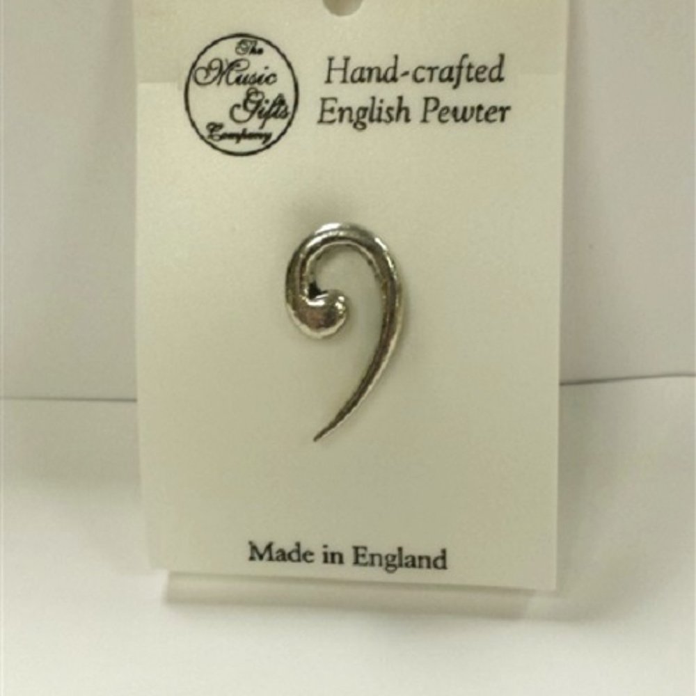 Bass Clef Pewter Pin